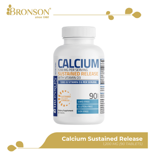 Bronson Sustained Release Calcium Support for Bones and Teeth 1200mg 90CT