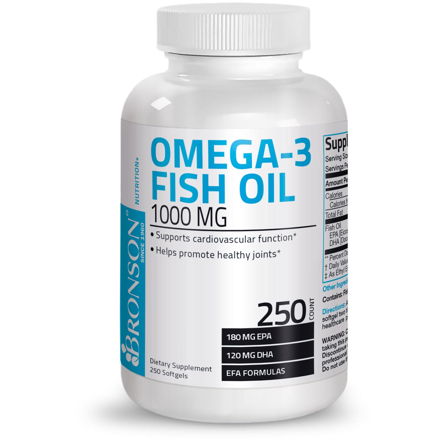 Bronson Omega-3 Fish Oil for Heart, Brain, Joints, and Blood Pressure 250CT