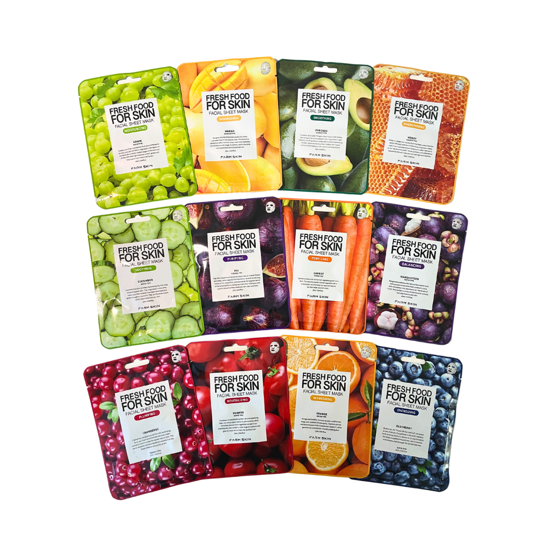 Fresh Food For Skin Facial Sheet Mask Set (Package of 12)