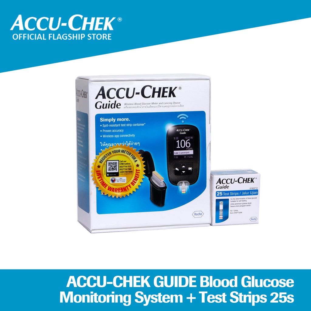 AccuChek Guide Blood Glucose Monitoring System + Test Strips 25s