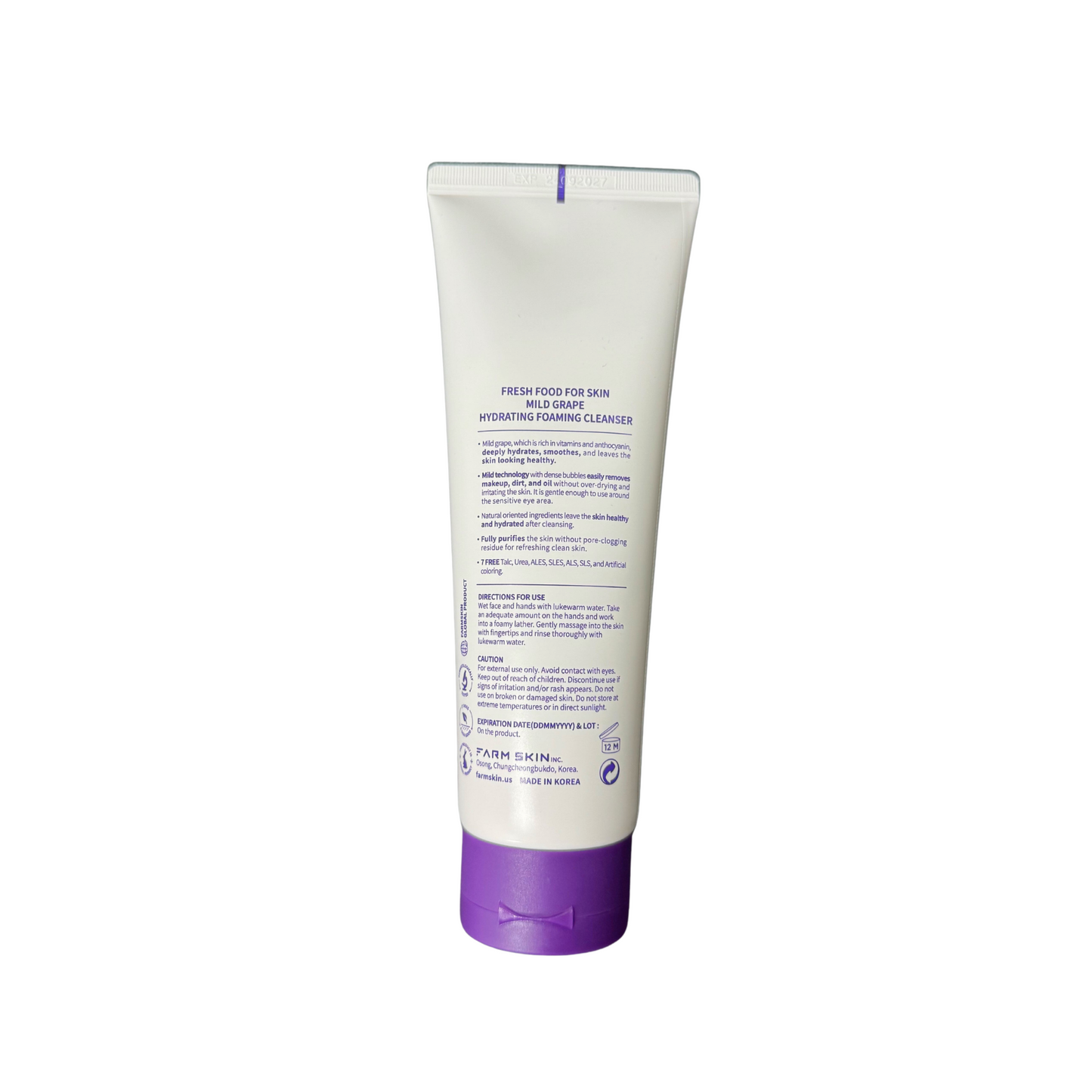 FARMSKIN Mild Hydrating Grape Facial Cleansing Foam for Sensitive Skin 175ml